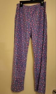 Fluffy purple leopard pajama pants